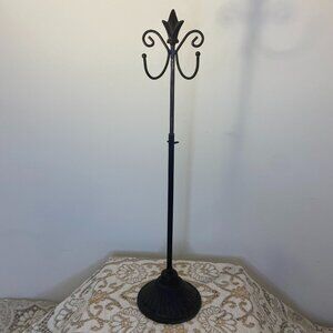 Vintage Hat Stand. Wrought and Cast Iron Black Adjusting Height Hat Stand